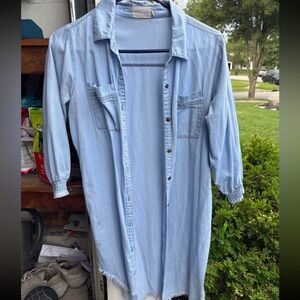 NINEXIS fringe bottom button up shirt/dress